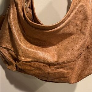 NICOLI Tan Leather Hobo Bag